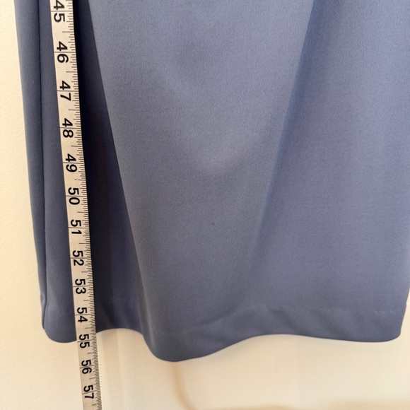 Zara Draped Maxi Dress Dusty Blue Gray Sleeveless Back Slit Slim Fit Gown Sz S - Picture 11 of 15